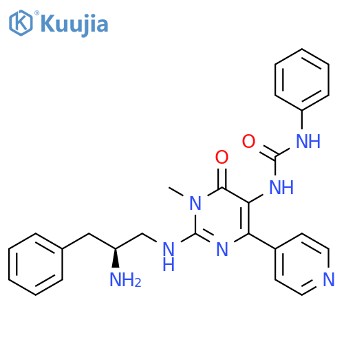 Urea,N-[2-[[(2S)-2-amino-3-phenylpropyl]amino]-1,6-dihydro-1-methyl-6-oxo-4-(4-pyridinyl)-5-pyrimidinyl]-N'-phenyl- structure