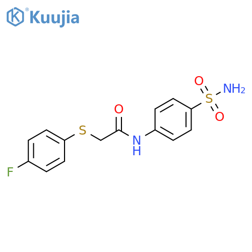 2-(4-fluorophenyl)sulfanyl-N-(4-sulfamoylphenyl)acetamide structure