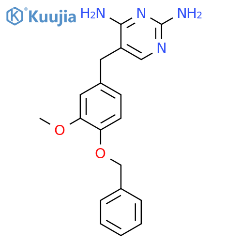 5-[(3-methoxy-4-phenylmethoxy-phenyl)methyl]pyrimidine-2,4-diamine structure