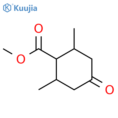 Cyclohexanecarboxylic acid, 2,6-dimethyl-4-oxo-, methyl ester structure