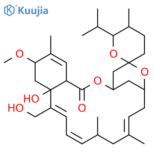 (3S,5R,5'S,6'R,7R,12R,15E,16aS,18S,20aR)-16a-hydroxy-16-(hydroxymethyl)-18-methoxy-5',10,12,19-tetramethyl-6'-(1-methylethyl)-3,3',4,4',5',6',7,8,11,12,16a,17,18,20a-tetradecahydro-1H-spiro[3,7-methano[2,6]benzodioxacyclooctadecine-5,2'-pyran]-1-one structure