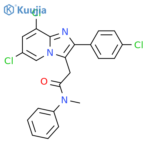 Imidazo[1,2-a]pyridine-3-acetamide, 6,8-dichloro-2-(4-chlorophenyl)-N-methyl-N-phenyl- structure