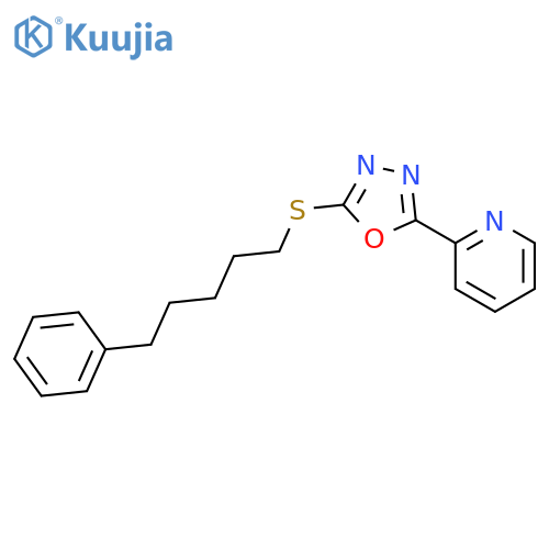 Pyridine, 2-[5-[(5-phenylpentyl)thio]-1,3,4-oxadiazol-2-yl]- structure