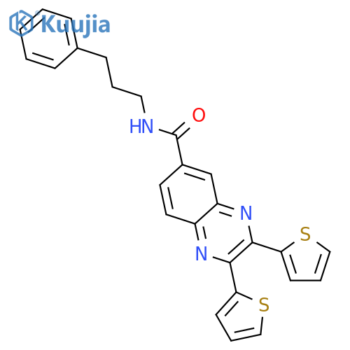 6-Quinoxalinecarboxamide, N-(3-phenylpropyl)-2,3-di-2-thienyl- structure