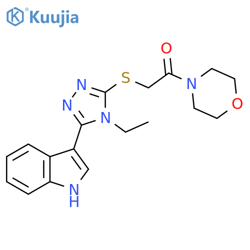 2-{[4-ethyl-5-(1H-indol-3-yl)-4H-1,2,4-triazol-3-yl]sulfanyl}-1-(morpholin-4-yl)ethan-1-one structure