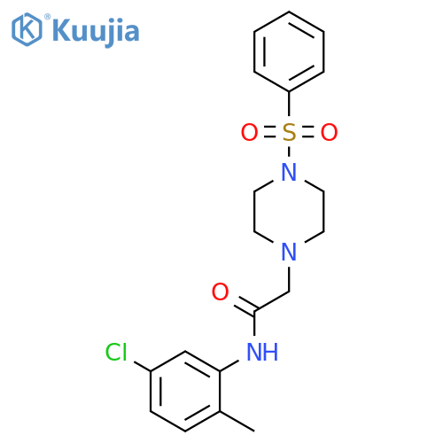 2-4-(benzenesulfonyl)piperazin-1-yl-N-(5-chloro-2-methylphenyl)acetamide structure