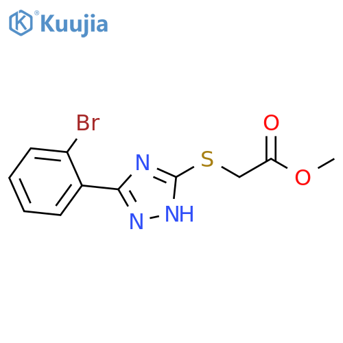 Acetic acid, 2-[[3-(2-bromophenyl)-1H-1,2,4-triazol-5-yl]thio]-, methyl ester structure