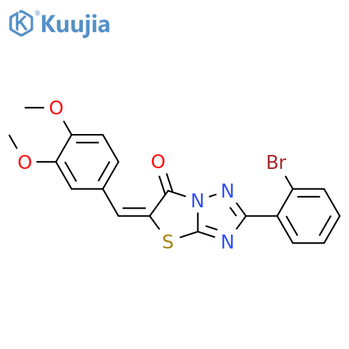 (5E)-2-(2-bromophenyl)-5-[(3,4-dimethoxyphenyl)methylidene]-[1,3]thiazolo[3,2-b][1,2,4]triazol-6-one structure
