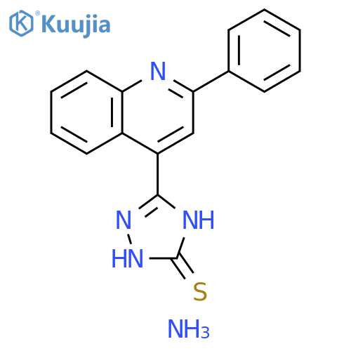 3H-1,2,4-Triazole-3-thione, 1,2-dihydro-5-(2-phenyl-4-quinolinyl)-,monoammonium salt structure