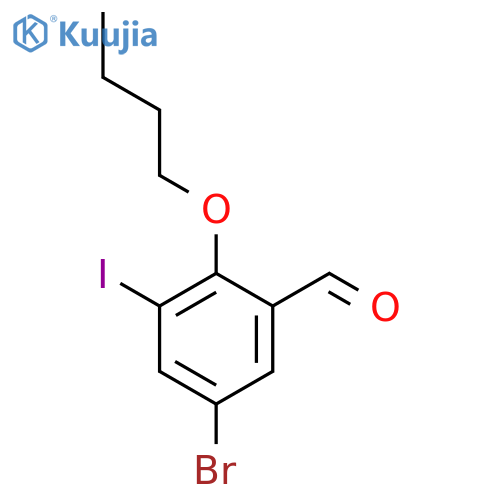 5-bromo-2-butoxy-3-iodobenzaldehyde structure