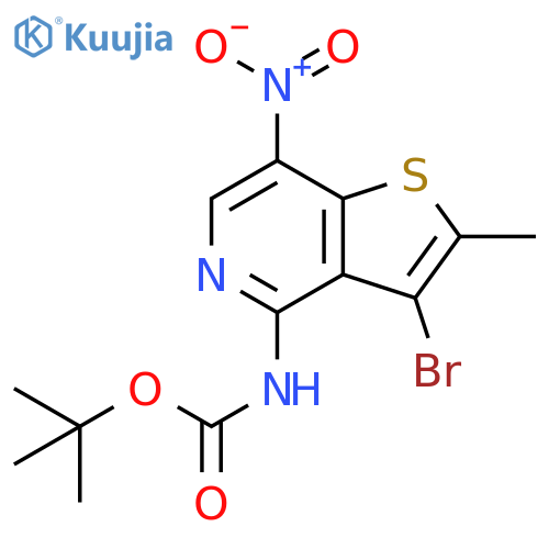 Carbamic acid, (3-bromo-2-methyl-7-nitrothieno[3,2-c]pyridin-4-yl)-,1,1-dimethylethyl ester structure