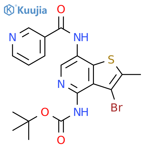 Carbamic acid, [3-bromo-2-methyl-7-[(3-pyridinylcarbonyl)amino]thieno[3,2-c]pyridin-4-yl]-, 1,1-dimethylethyl ester (9CI) structure