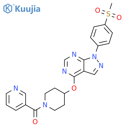 Methanone, [4-[[1-[4-(methylsulfonyl)phenyl]-1H-pyrazolo[3,4-d]pyrimidin-4-yl]oxy]-1-piperidinyl]-3-pyridinyl- structure