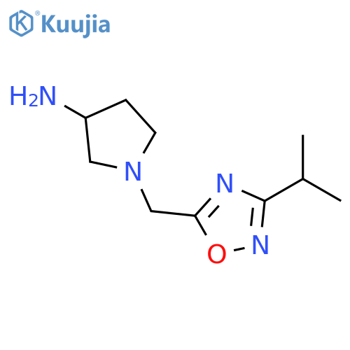1-{3-(propan-2-yl)-1,2,4-oxadiazol-5-ylmethyl}pyrrolidin-3-amine structure