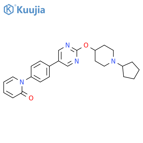 2(1H)-Pyridinone,1-[4-[2-[(1-cyclopentyl-4-piperidinyl)oxy]-5-pyrimidinyl]phenyl]- structure