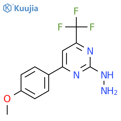 2-Hydrazinyl-4-(4-methoxyphenyl)-6-(trifluoromethyl)pyrimidine structure