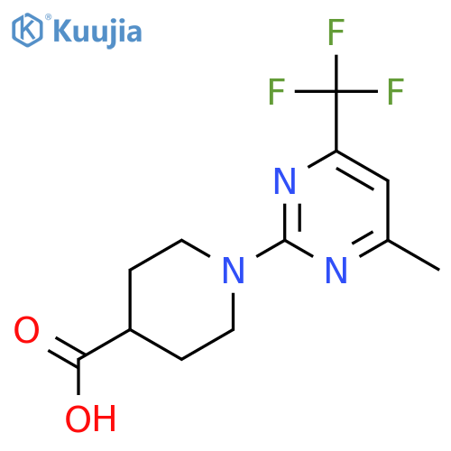 1-4-Methyl-6-(trifluoromethyl)pyrimidin-2-ylpiperidine-4-carboxylic Acid structure
