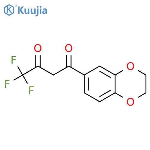 1-(2,3-dihydro-1,4-benzodioxin-6-yl)-4,4,4-trifluorobutane-1,3-dione structure