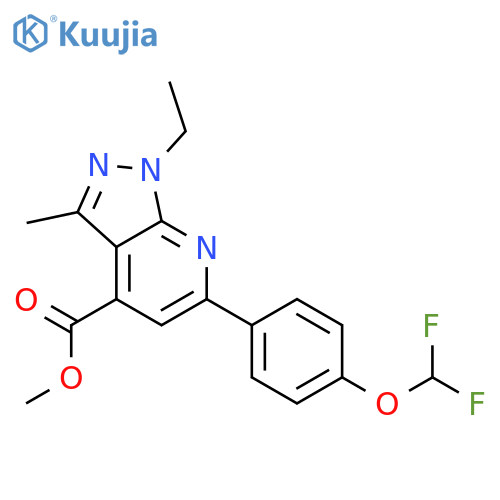 <br>methyl 6-[4-(difluoromethoxy)phenyl]-1-ethyl-3-methyl-1H-pyrazolo[3,4-b]pyr idine-4-carboxylate structure