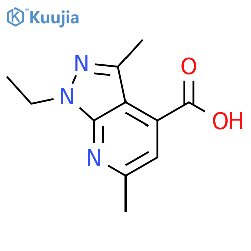 1-ethyl-3,6-dimethyl-1H-pyrazolo3,4-bpyridine-4-carboxylic Acid structure