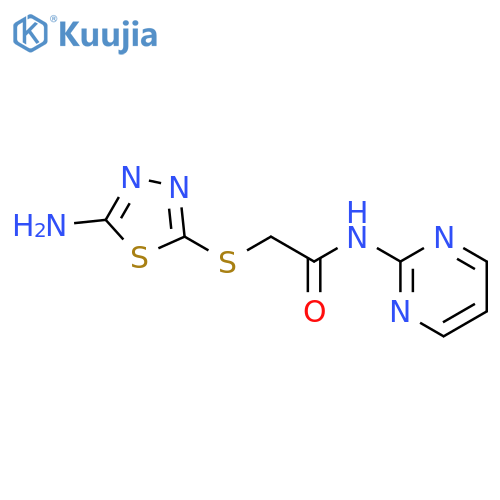 2-((5-amino-1,3,4-thiadiazol-2-yl)thio)-N-(pyrimidin-2-yl)acetamide structure