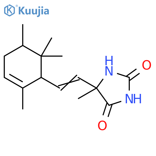 2,4-Imidazolidinedione, 5-methyl-5-[2-(2,5,6,6-tetramethyl-2-cyclohexen-1-yl)ethenyl]- structure
