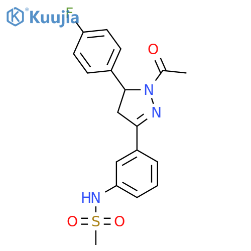 N-{3-1-acetyl-5-(4-fluorophenyl)-4,5-dihydro-1H-pyrazol-3-ylphenyl}methanesulfonamide structure