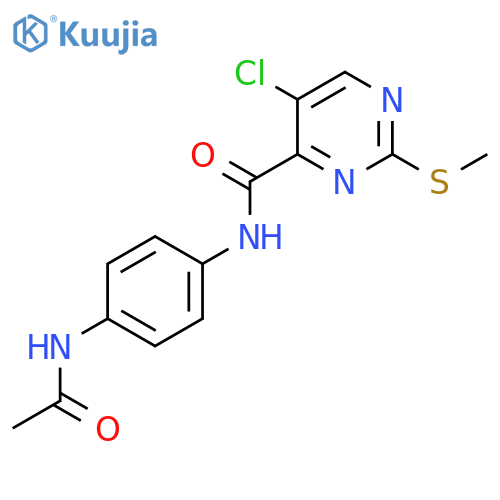 N-(4-acetamidophenyl)-5-chloro-2-methylsulfanylpyrimidine-4-carboxamide structure
