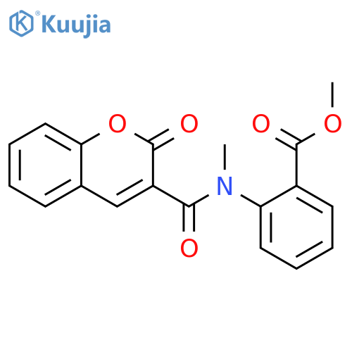 methyl 2-(N-methyl2-oxo-2H-chromene-3-amido)benzoate structure