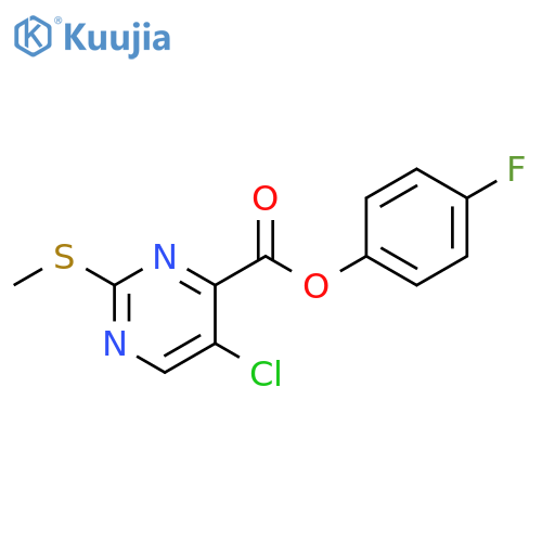 4-fluorophenyl 5-chloro-2-(methylsulfanyl)pyrimidine-4-carboxylate structure