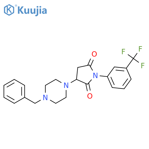 3-(4-benzylpiperazin-1-yl)-1-[3-(trifluoromethyl)phenyl]pyrrolidine-2,5-dione structure