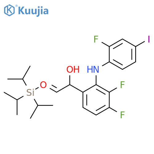 Benzenemethanol,  3,4-difluoro-2-[(2-fluoro-4-iodophenyl)amino]-a-[[[tris(1-methylethyl)silyl]  oxy]methyl]- structure