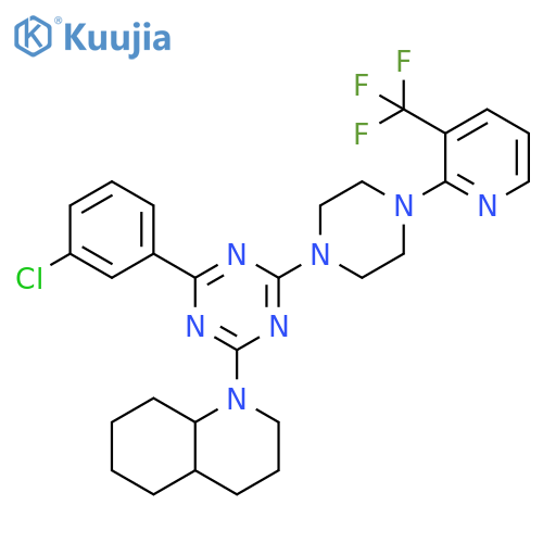 Quinoline, 1-[4-(3-chlorophenyl)-6-[4-[3-(trifluoromethyl)-2-pyridinyl]-1-piperazinyl]-1,3,5-triazin-2-yl]decahydro- structure