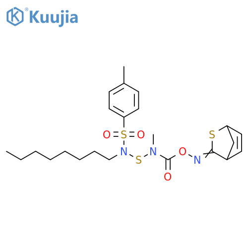 Benzenesulfonamide,4-methyl-N-[[methyl[[(2-thiabicyclo[2.2.1]hept-5-en-3-ylideneamino)oxy]carbonyl]amino]thio]-N-octyl- structure