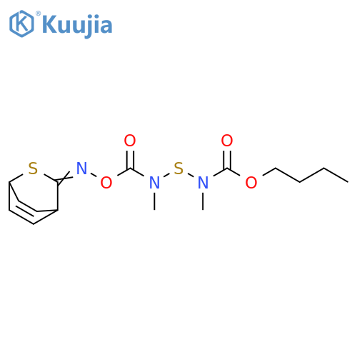 Carbamic acid,methyl[[methyl[[(2-thiabicyclo[2.2.2]oct-5-en-3-ylideneamino)oxy]carbonyl]amino]thio]-, butyl ester structure