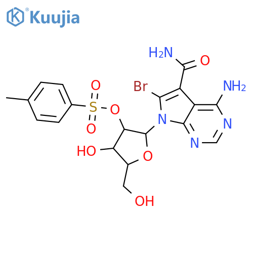 7H-Pyrrolo[2,3-d]pyrimidine-5-carboxamide,4-amino-6-bromo-7-[2-O-[(4-methylphenyl)sulfonyl]-b-D-ribofuranosyl]- structure