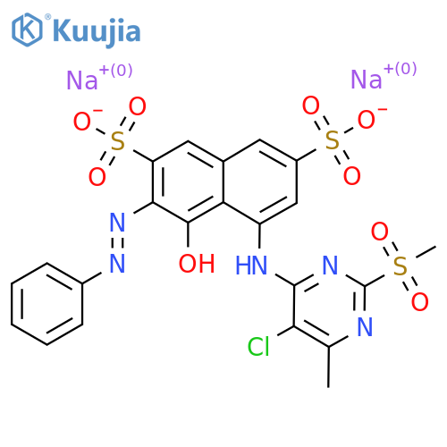 5-[[5-chloro-6-methyl-2-(methylsulphonyl)-4-pyrimidinyl]amino]-4-hydroxy-3-(phenylazo)naphthalene-2,7-disulphonic acid, sodium salt structure