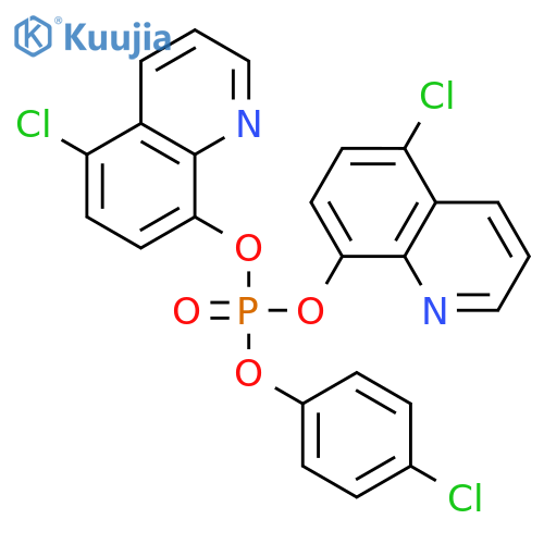 Phosphoric acid, 4-chlorophenyl bis(5-chloro-8-quinolinyl) ester structure