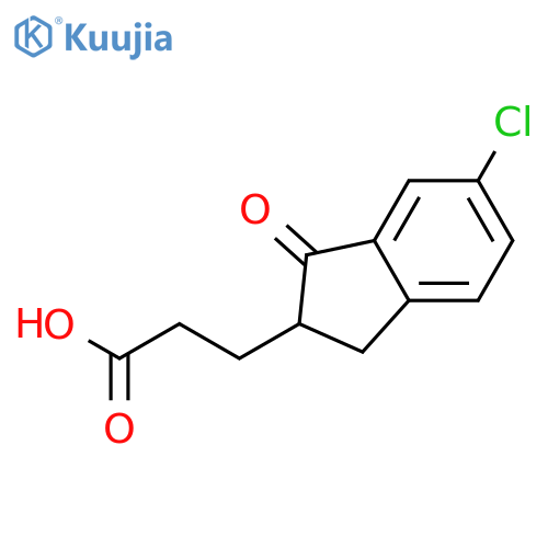 1H-Indene-2-propanoic acid, 6-chloro-2,3-dihydro-1-oxo- structure