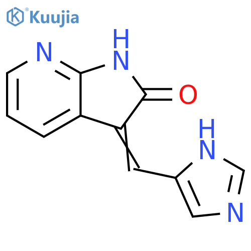 2H-Pyrrolo[2,3-b]pyridin-2-one, 1,3-dihydro-3-(1H-imidazol-5-ylmethylene)- structure