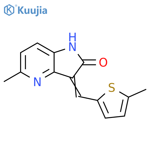 2H-Pyrrolo[3,2-b]pyridin-2-one, 1,3-dihydro-5-methyl-3-[(5-methyl-2-thienyl)methylene]- structure