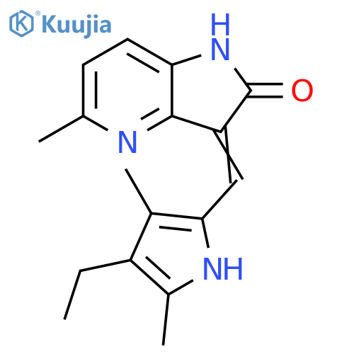 2H-Pyrrolo[3,2-b]pyridin-2-one,3-[(4-ethyl-3,5-dimethyl-1H-pyrrol-2-yl)methylene]-1,3-dihydro-5-methyl- structure
