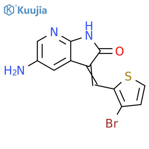 2H-Pyrrolo[2,3-b]pyridin-2-one,5-amino-3-[(3-bromo-2-thienyl)methylene]-1,3-dihydro- structure