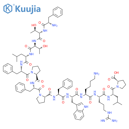 L-Proline, L-phenylalanyl-L-threonyl-L-threonyl-L-leucyl-L-phenylalanyl-L-prolyl-L-phenylalanyl-L-prolyl-L-phenylalanyl-L-tryptophyl-L-lysyl-L-arginyl-L-leucyl- (9CI) structure