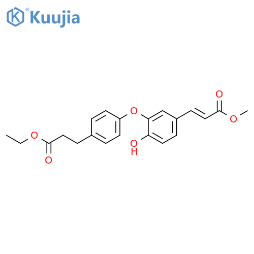 Benzenepropanoic acid, 4-[2-hydroxy-5-[(1E)-3-methoxy-3-oxo-1-propen-1-yl]phenoxy]-, ethyl ester structure