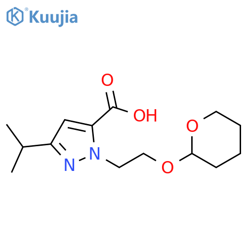 1H-Pyrazole-5-carboxylic acid,3-(1-methylethyl)-1-[2-[(tetrahydro-2H-pyran-2-yl)oxy]ethyl]- structure