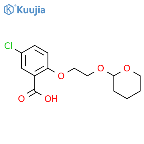 Benzoic acid, 5-chloro-2-[2-[(tetrahydro-2H-pyran-2-yl)oxy]ethoxy]- structure