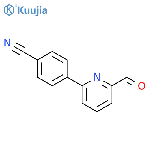 4-(6-FORMYLPYRIDIN-2-YL)BENZONITRILE, 9& structure