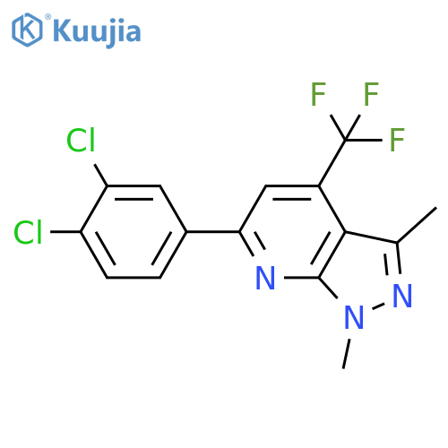 <br>6-(3,4-Dichloro-phenyl)-1,3-dimethyl-4-trifluoromethyl-1H-pyrazolo[3,4-b]py ridine structure