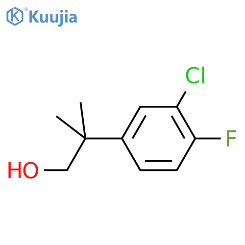 2-(3-chloro-4-fluorophenyl)-2-methylpropan-1-ol structure